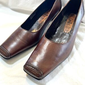 Caprice Brown Leather Shoes 9 narrow
